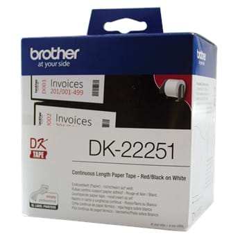 מדבקה רציפה רוחב 62 מ"מ - הדפסה בשחור ואדום BROTHER DK-22251 