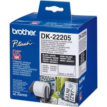 נייר למדפסת מדבקות BROTHER DK-22205 מקורי