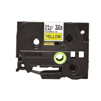 סרט למדפסת מדבקות BROTHER TZ-651 שחור על צהוב 24 מ"מ