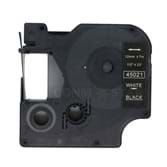 סרט למכשיר דימו לבן על שחור  תואם DYMO