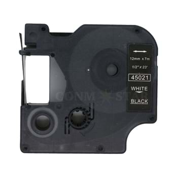 סרט למכשיר דימו לבן על שחור  תואם DYMO