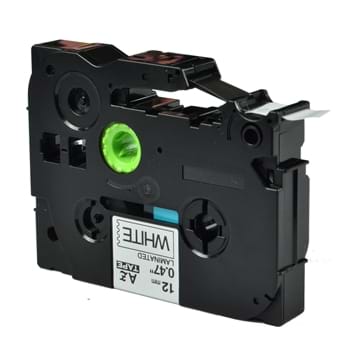 סרט למדפסת מדבקות BROTHER TZ-231 שחור על לבן רוחב 12 מ"מ