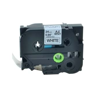 סרט למדפסת מדבקות BROTHER TZ-251 שחור על לבן רוחב 24 מ"מ