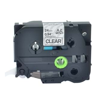 סרט למדפסת מדבקות BROTHER TZ-151 שחור על שקוף24 מ"מ