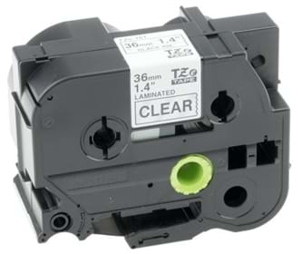 סרט למדפסת מדבקות BROTHER TZ-161 שחור על שקוף 36 מ"מ