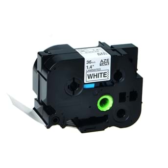 סרט למדפסת מדבקות BROTHER TZ-261 שחור על לבן 36 מ"מ