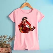 חולצה בצבע ורוד הדפסת תמונת טרנספר עם מגהץ